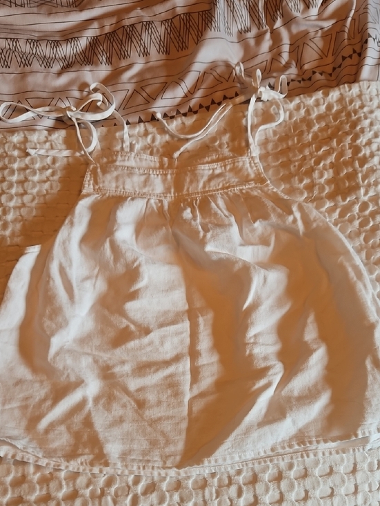 Bella Dahl Tops - White Tie-Strap Linen Tank Top Xs